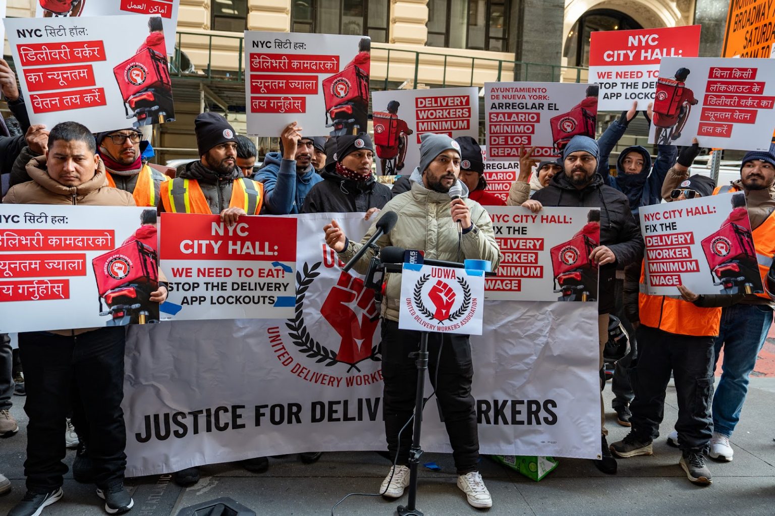 NYC DELIVERY WORKERS RALLY FOR FAIR PAY AND AN END TO UNFAIR APP ...